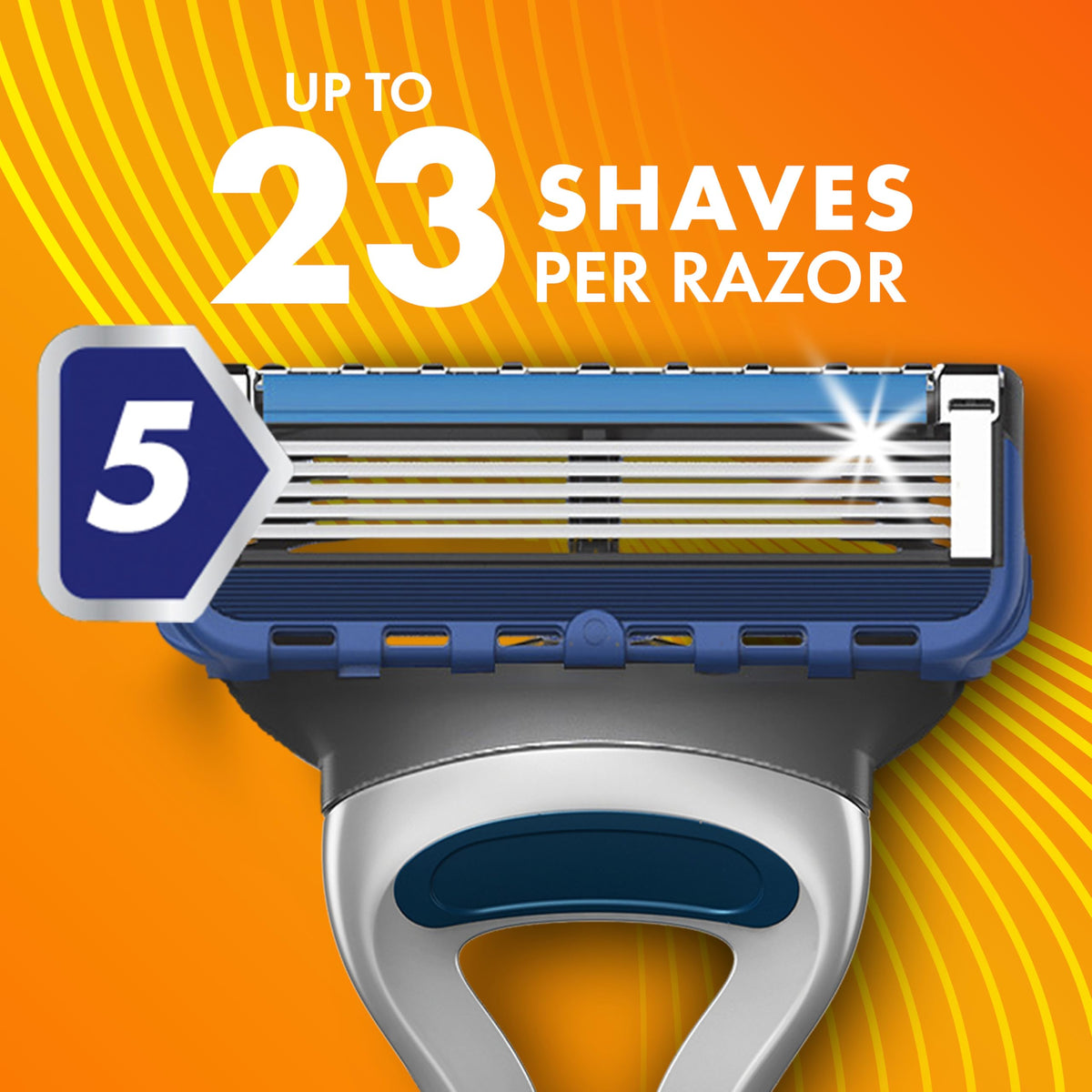 Sensor5 Men's Disposable Razors by Gillette – 4 Count (Pack of 1), Rubber, Blue