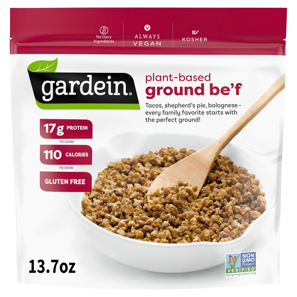 Beefless Ground, 13.7 Ounce by gardein – 13.696 oz, Vegan, Model 84223400098