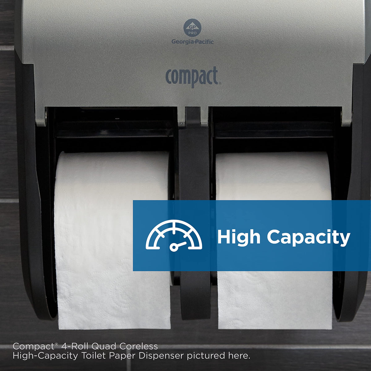 Compact 2-Roll Vertical Coreless High-Capacity Toilet Paper Dispenser by GP PRO () by Georgia-Pacific – 1 Count (Pack of 2), Plastic, עשן, Pack of 2, Model 56790A