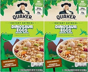 Quaker Dinosaur Eggs! Brown Sugar Instant Oatmeal, 8 Servings, 14.1 oz Box (2...