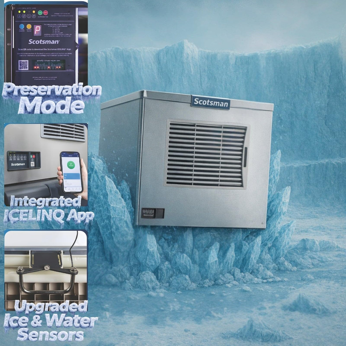 Prodigy Elite Small Cube 30" Ice Maker - 476 lb/Day by Scotsman – 476 lb / Day - No Storage - 208V, 0.0 pounds, Model MC0530SAX-32