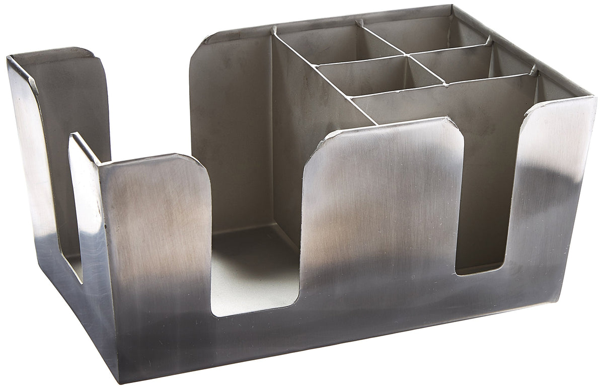 Inc. American Metalcraft Stainless Steel Bar Caddy with 6 Compartments, Satin Finish, Silver – One Size, Stainless Steel, Silver, Model BARS7