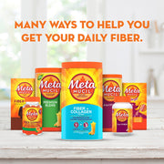 Daily Fiber + Collagen by Metamucil – Model Daily Fiber + Collagen, Psyllium Husk Powder, Plant Based, Sugar-Free with Stevia, 3-in-1 Fiber for Digestive Health, Orange Flavored