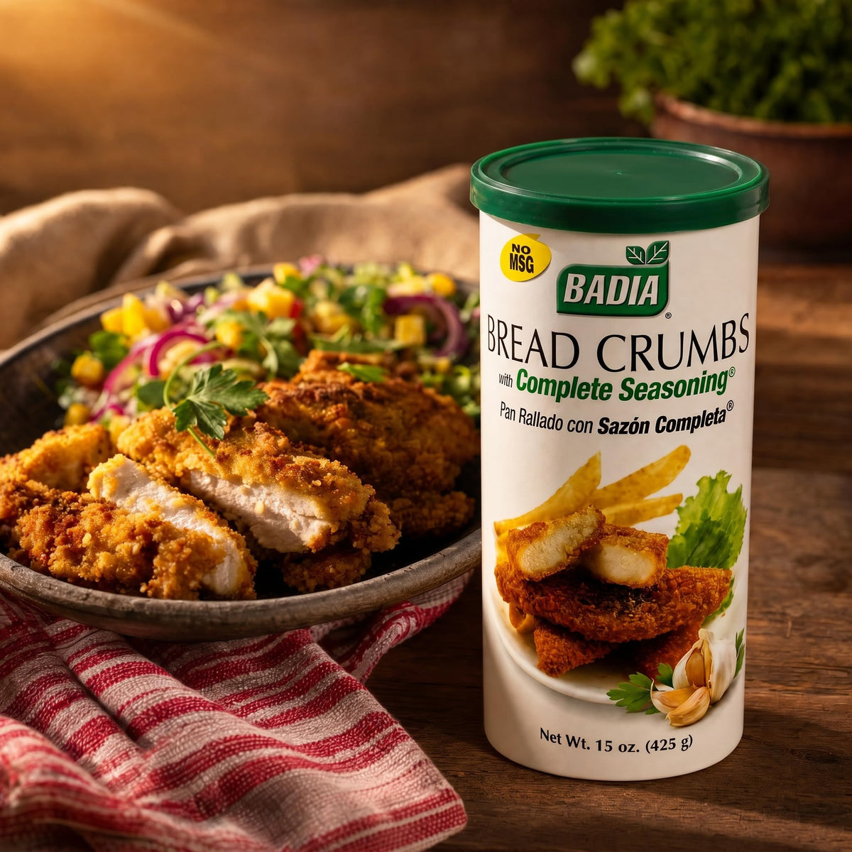 Bread Crumbs with Complete Seasoning by Badia – 15 Ounce (Pack of 12), Pack of 12