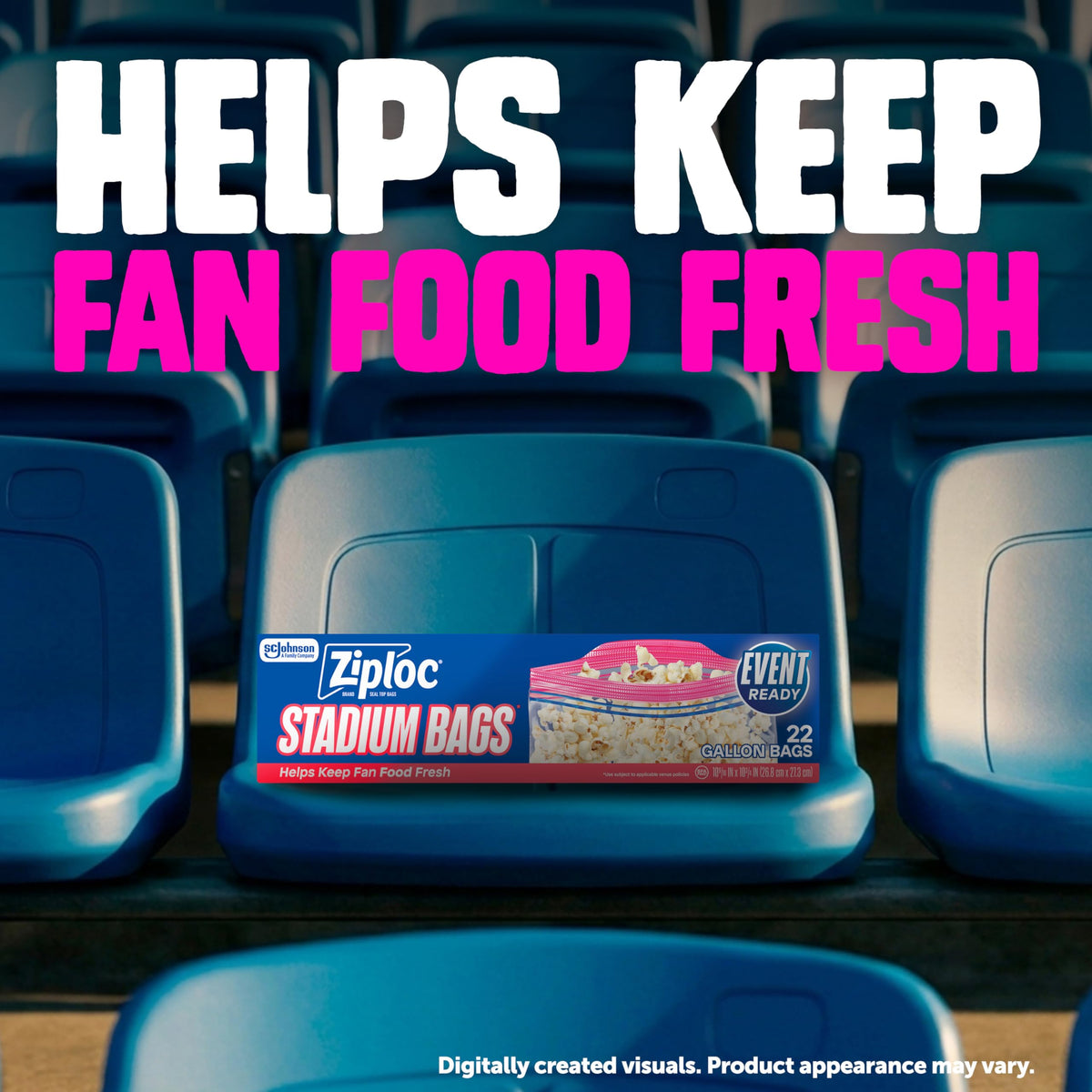 Stadium Bags by Ziploc – Gallon, 1.0 gallons, Plastic, Model 420038