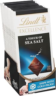 Lindt EXCELLENCE Sea Salt Dark Chocolate Candy Bar, 3.5 oz., 12 Pack