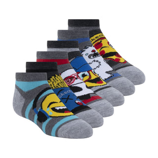Boys' 6 Pack Low Cut Socks by Skechers – Blend, Steel Grey/Cool Grey, Model S110986