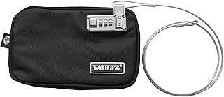 Vaultz Locking Field Gear Pouch with Tether, Small, 5 x 8 Inches, Black (VZ00739) | Compact size for on-the-go storage, secure closure keeps small gear protected, tether prevents accidental loss, black finish