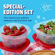 TakeAlongs Special-Edition Americana 13-Piece Set of Food Storage Containers with Lids by Rubbermaid – 13-Piece, 128.0 fluid_ounces, Plastic, Multicolor, Pack of 13