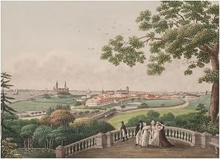 HardPress Udsigt af Helsingør, Kronborg og Øresundet - Landscape Art by Søren L. Lange 14 x 11 inches