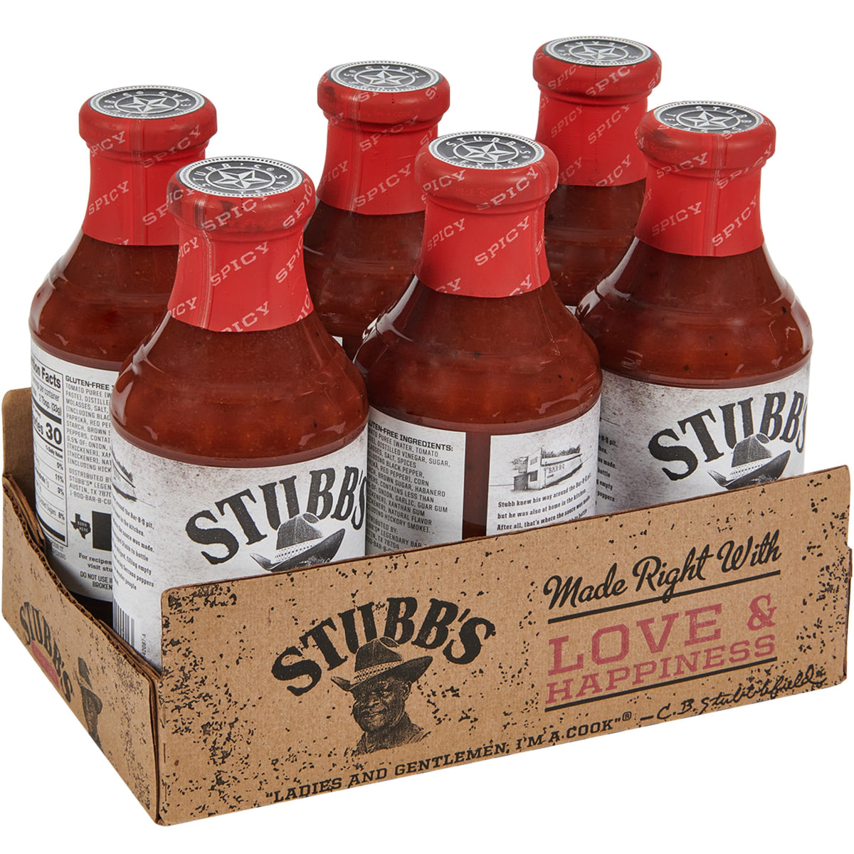 Spicy BBQ Sauce by Stubb's – 1.12 Pound (Pack of 6)