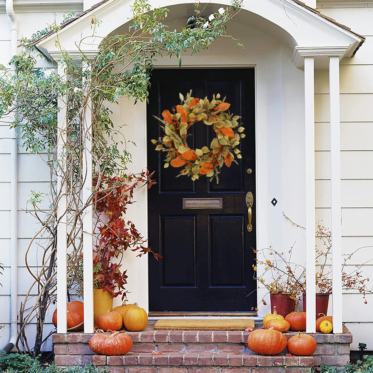 YNYLCHMX Fall Wreath, 22 Inch Diameter, Farmhouse Autumn