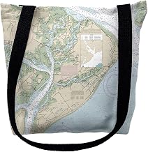 Betsy Drake TY11516M 16 x 16 in. Hilton Head South Carolina Nautical Map Tote Bag - Medium