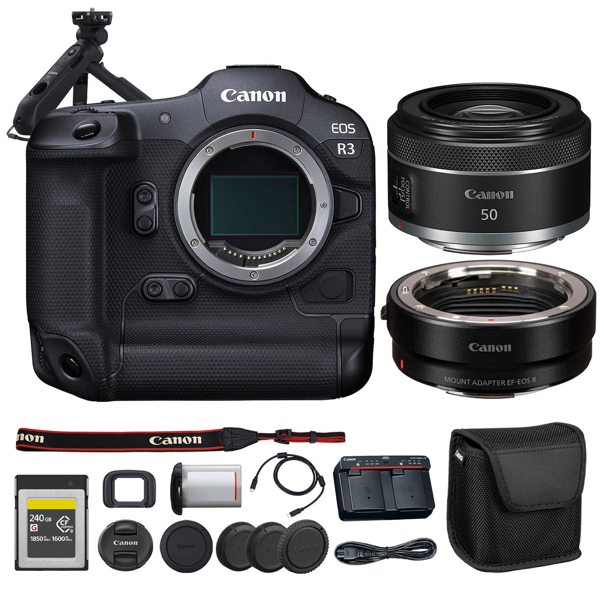 Canon w/ 50mm Lens / 1 Mirrorless Cameras