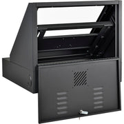 Mobile LCD Console Computer Cabinet for 21" Diagonal by Global Industrial – Steel, Black, Model 273115BK