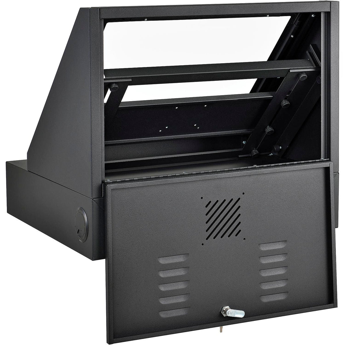 Mobile LCD Console Computer Cabinet for 21" Diagonal by Global Industrial – Steel, Black, Model 273115BK