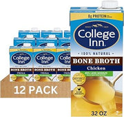 College Inn 100% Natural Reduced Sodium Chicken Bone Broth Carton, 32 Oz (Pack of 12)