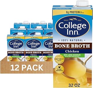 College Inn 100% Natural Reduced Sodium Chicken Bone Broth Carton, 32 Oz (Pack of 12)