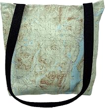 Betsy Drake TY1099M 16 x 16 in. Schroon Lake II Adirondack New York Nautical Map Tote Bag - Medium