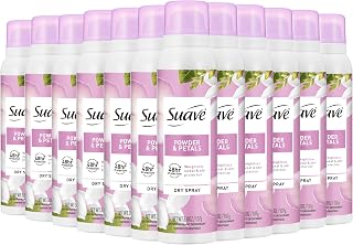 Suave Powder & Petals Antipersirant Deodorant Dry Spray, for 48hr odor & wetness protection, 3.8oz, 12 pack