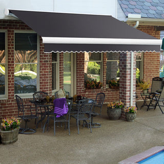 Retractable Awning Left Motor 18'W x 10'D x 10" H Gun by Awntech – Aluminum, Gun Metal Gray, Model KWL18-98-GUN