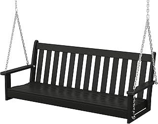Polywood GNS60BL Vineyard 60" Outdoor Swing, Black