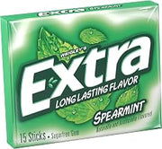 Wrigley Single Serve Extra Spearmint Gum - 15 Piece, 10 per pack -- 12 packs per case.