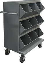Durham MSB9-2036-95 Mobile Storage Bin Cart with 9 Compartments