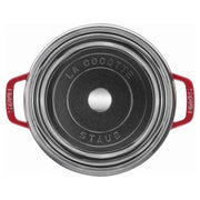 Cast Iron Dutch Oven 4-qt Round Cocotte with Glass Lid by STAUB – 4-qt, 4 quarts, Cast Iron, Cherry with Glass Lid, Model 11412406
