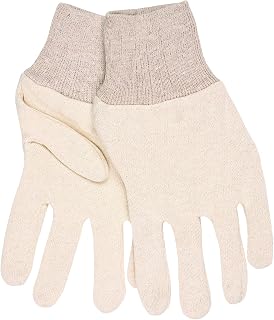 MCR Safety 8002I Jersey Cotton Knit Wrist Ladies Gloves, Small, Natural