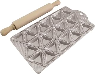 PADERNO World Cuisine 24 Piece Ravioli Maker with Rolling Pin, Gray