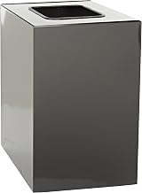 Witt Industries 32GC03-CB Steel 32-Gallon Geo Cube Recycling Container, Square Opening, Legend "Waste", Square, 15" Width x 15" Depth x 32" Height, Charcoal