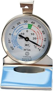 Comark RFT2AK Refrigerator/Freezer Thermometer Stainless Steel Construction, Grey