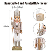 ArlinaL Wooden Nutcracker Figure, 15 Inch Gold Soldier
