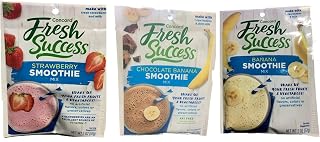 Concord Foods 3 Breakfast Fruit Smoothie Mix Flavors: 6 Chocolate Banana 1.3 Oz Pouches, 6 Banana 2 Oz Pouches, 6 Strawberry 2 Oz Pouches | Add Fruit & Milk or Ice for Thick Smoothie Blend - Quick Fruit Drink Powder for Breakfast & More