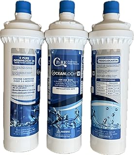 C Pure Oceanloch+ M Water Filter Cartridge 3-Pack – 1 Micron, 1.67 GPM – Compatible with Everpure H-300+M, H-300, H-200 – Commercial-Grade – Made in USA