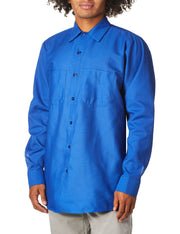 Long Sleeve Industrial Solid Work Shirt Royal Blue Large - 5 Pack by Red Kap – Royal Blue, Pack of 5, Model SP14