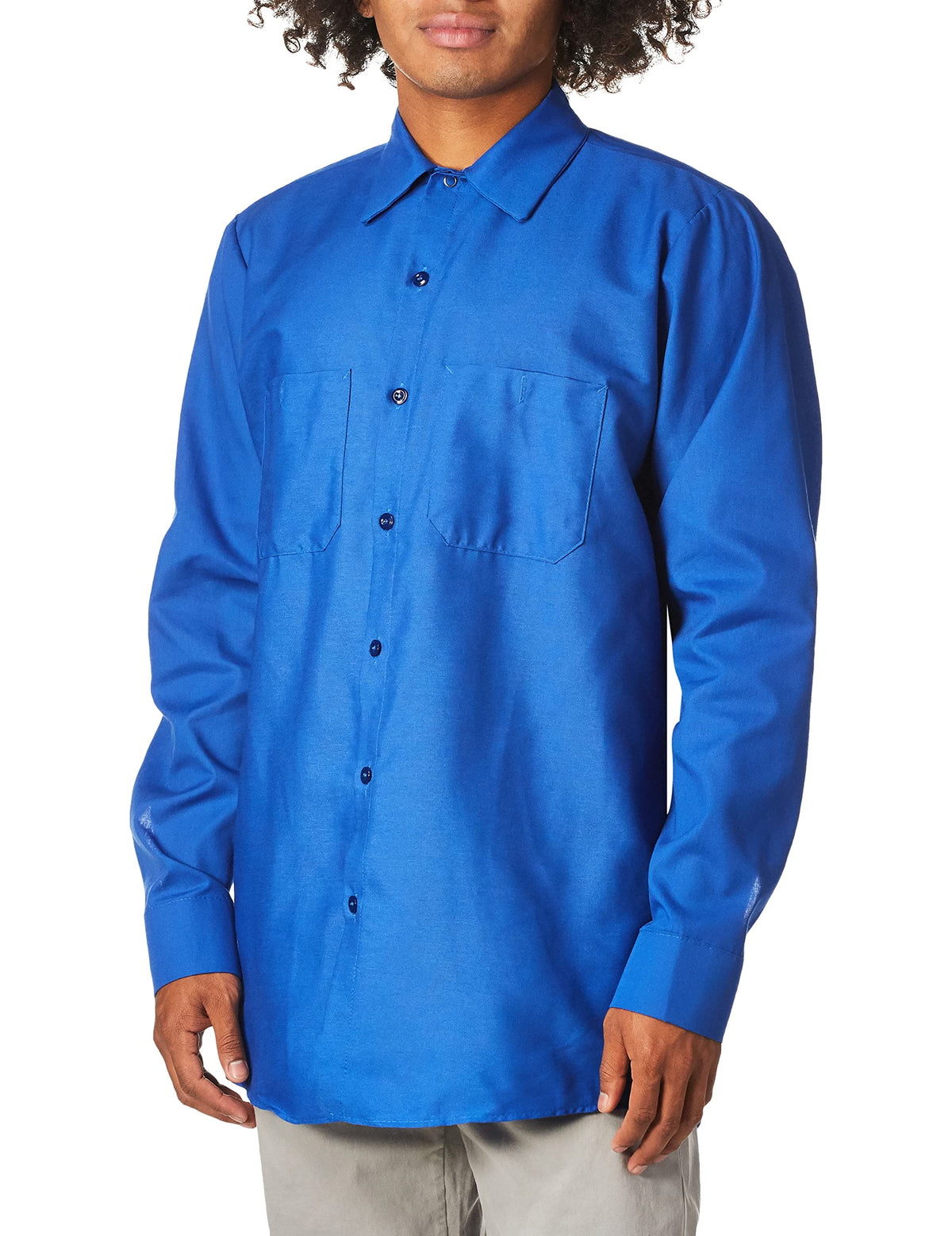 Long Sleeve Industrial Solid Work Shirt Royal Blue Large - 5 Pack by Red Kap – Royal Blue, Pack of 5, Model SP14