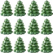 QIAOIDEA Mini Tree Card Holders, Resin Set of 12, Green