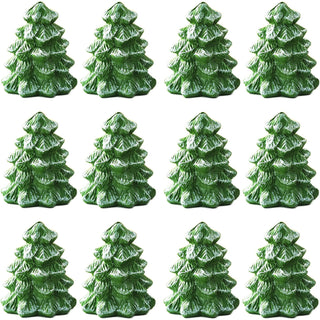 QIAOIDEA Mini Tree Card Holders, Resin Set of 12, Green