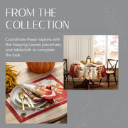 Elrene Swaying Leaves Napkins, 17 x 17 Inches, Set of 8