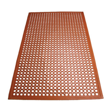 3' x 5' Red Anti-Fatigue Mat by Winco – 5.9"L x 35.8"W x 1.5"Th, Rubber, Red, Model RBM-35R-R