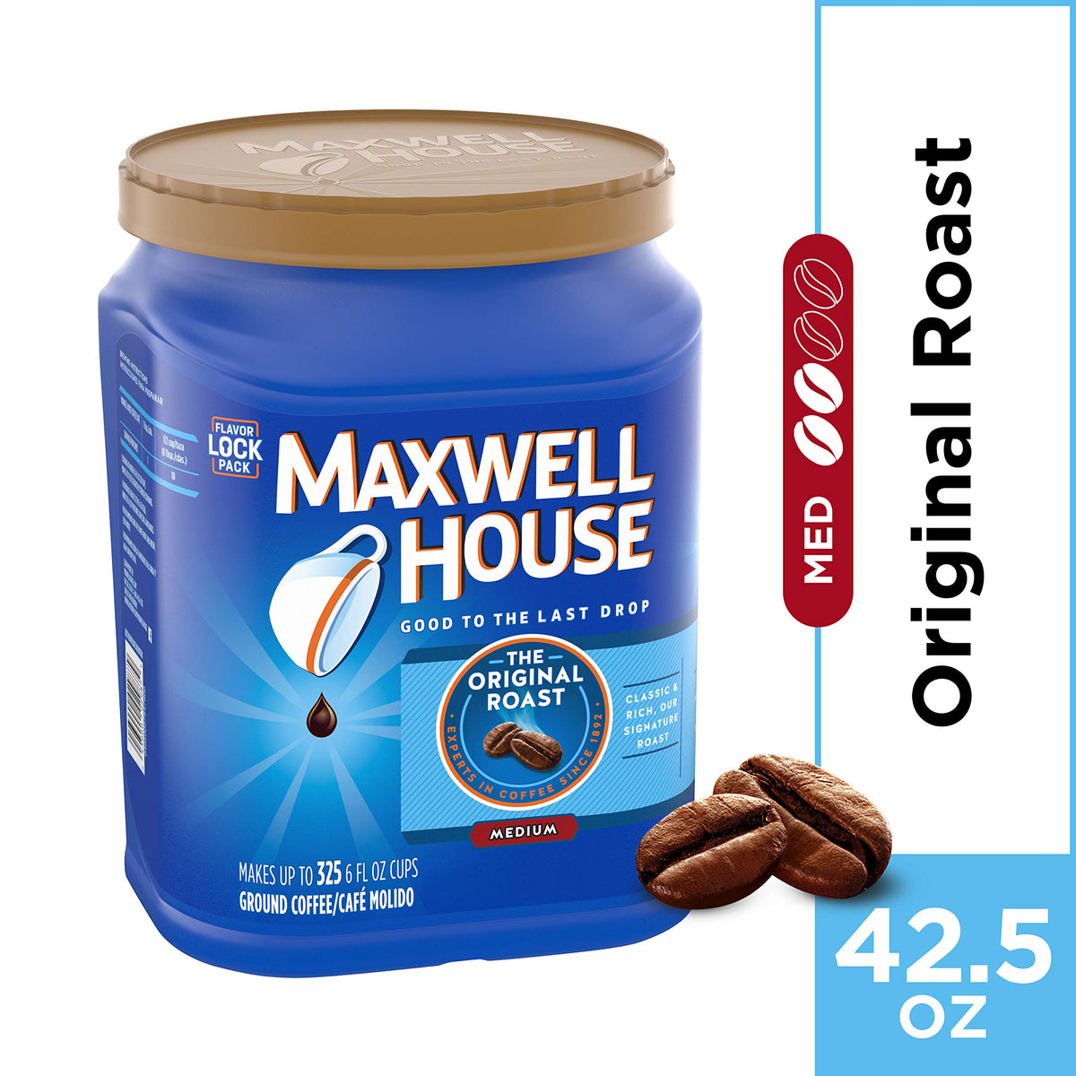 Original Medium Roast Ground Coffee (42.5 oz Canister) by MAXWELL HOUSE – 42.5 Ounce