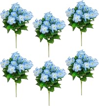 Nearly Natural 14in. UV Resistant Artificial Hydrangea Bush (Indoor/Outdoor) - Set of 6