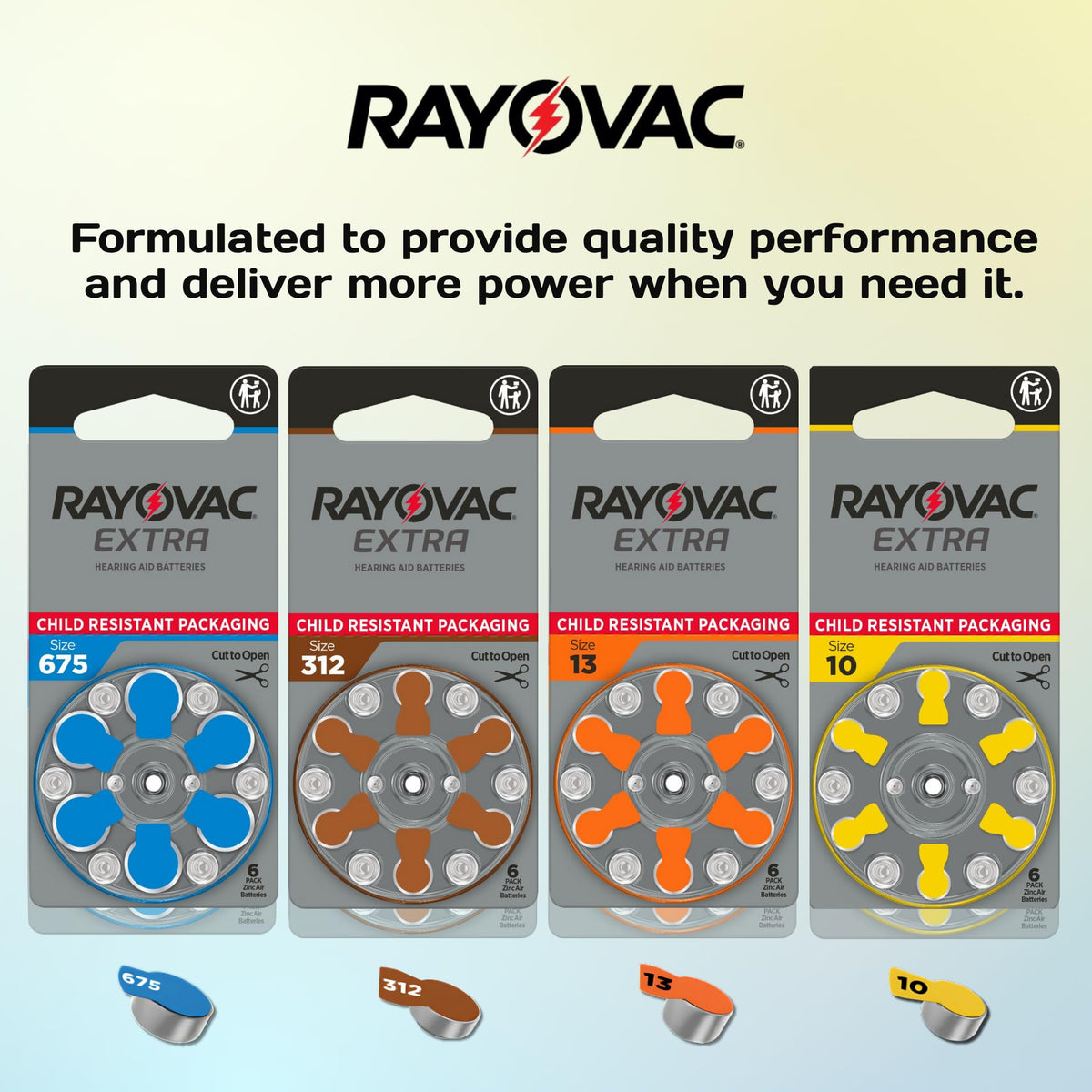 Hearing Aid Battery by Rayovac – 60 Count (Pack of 1), Iron, Brown Tab, Pack of 60, Model 312 / PR41