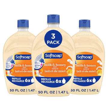 Moisturizing Liquid Hand Soap Refill by Softsoap – 50 Ounce (Pack of 3), Yellow, Pack of 3, Model 61046110