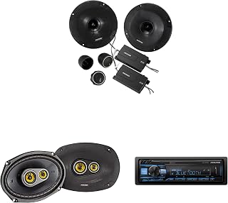 Alpine UTE-63BT Receiver Kicker CSS654 & 43CSC6934 Bundle | Mech-less digital media receiver with Bluetooth wireless technology, Kicker CSS654 6.5 in component speakers and 43CSC6934.