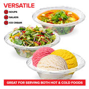 120 Pack 12 oz Elegant Clear Plastic Bowls for Parties Small Disposable Bowl for Fancy Dinner or Cocktail Party by Stock Your Home – 12 oz Bowl, 12.0 ounces, Plastic, Clear