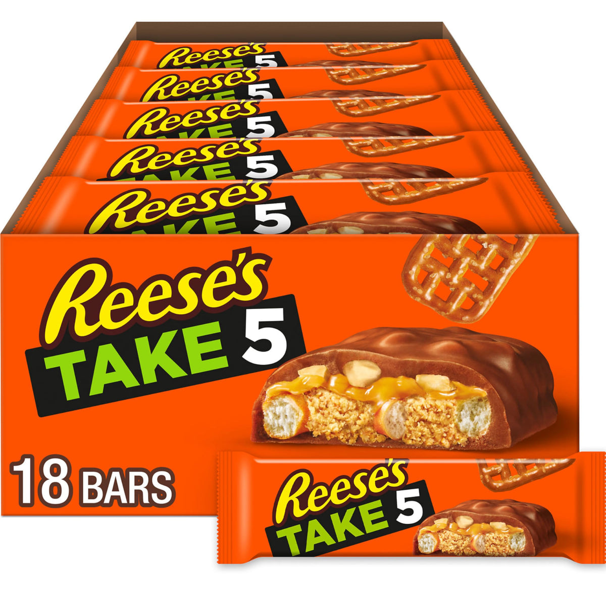 TAKE 5 Pretzel by Reese's – 1.5 Ounce (Pack of 18), Pack of 18, Model 20034000386455