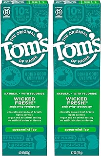 Tom's of Maine Natural Wicked Fresh! Fluoride Toothpaste, Spearmint, 4.7 oz. 2-Pack